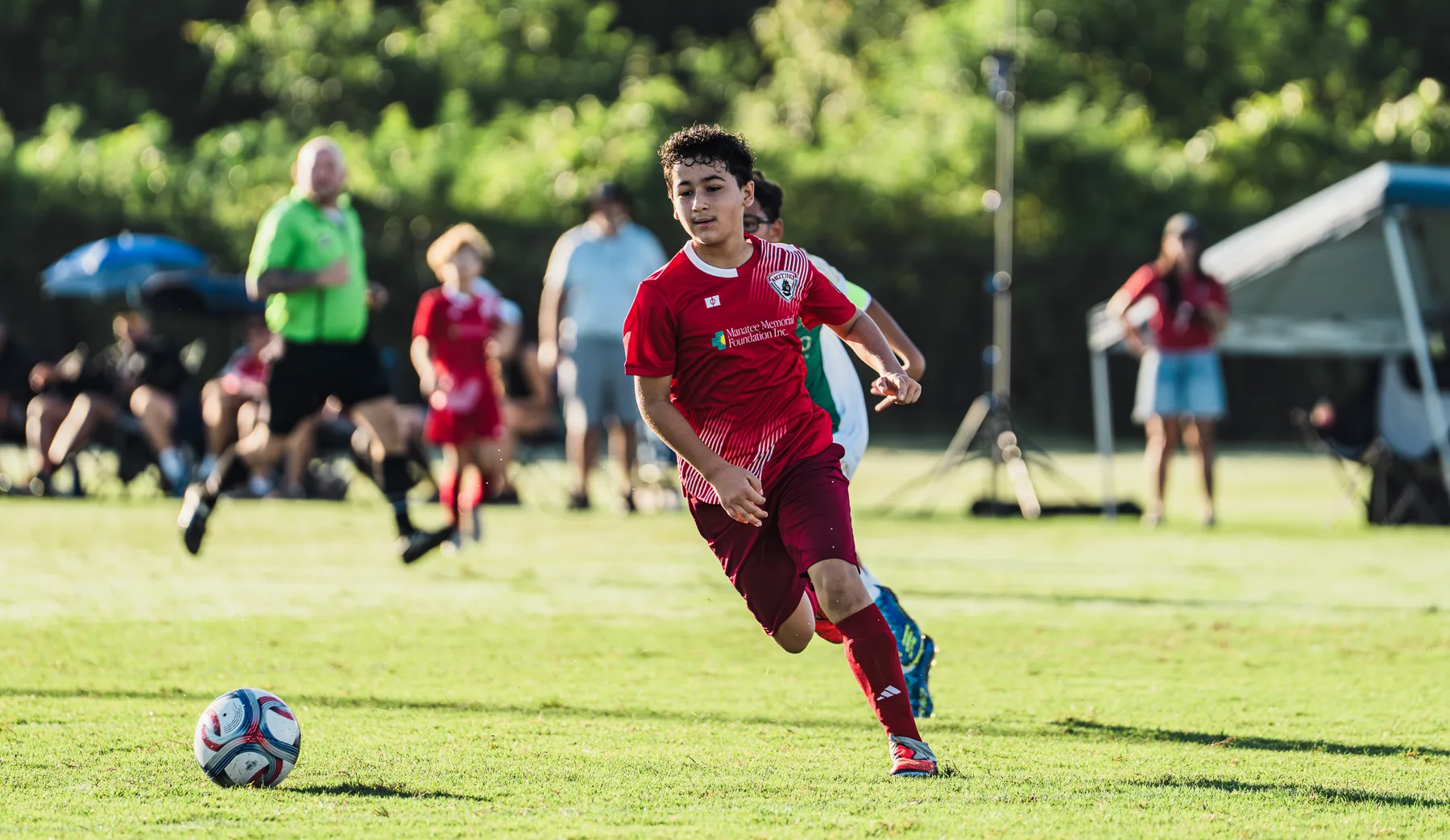 Fast-paced youth soccer action in Tampa Bay